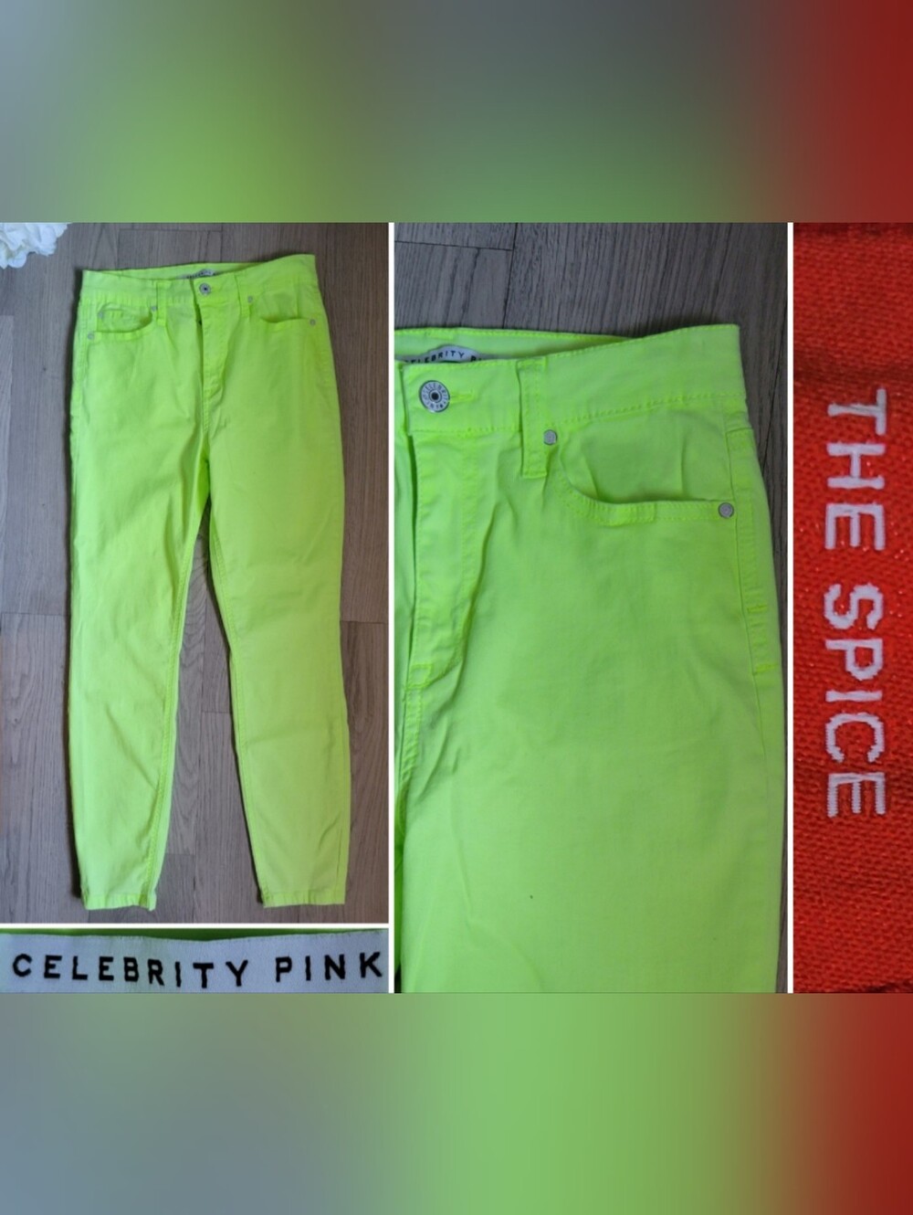 Celebrity Pink The Spice Hi-Rise Neon Yellow Skinny Ankle Length Jean, 27/5